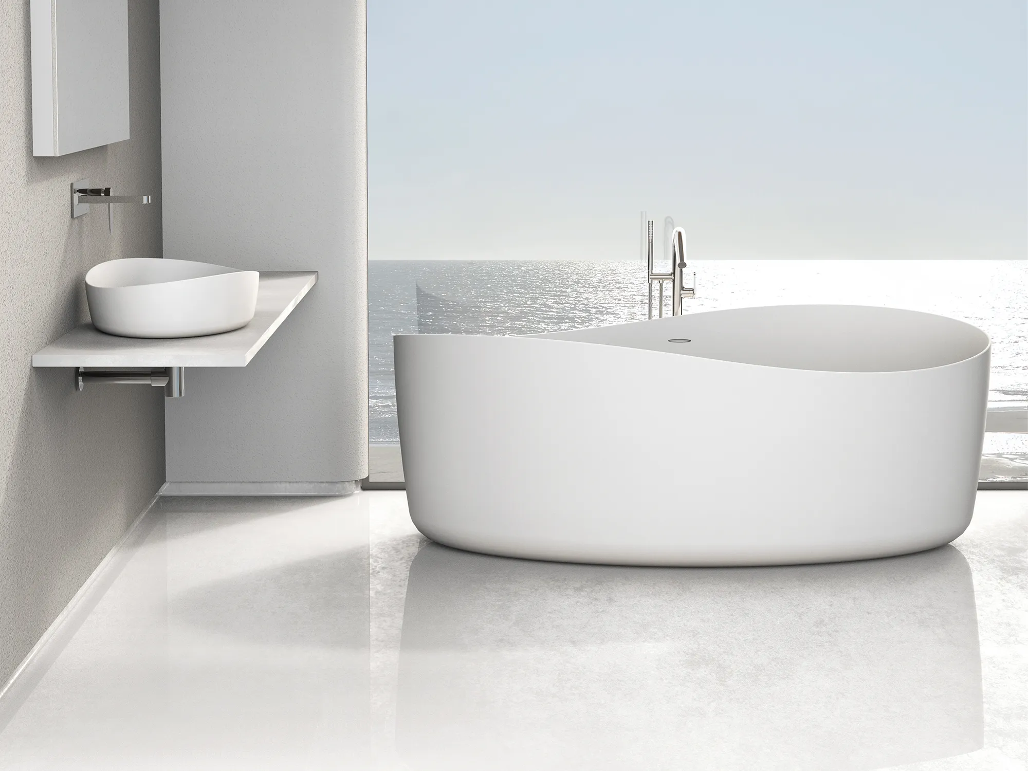 SOLIDHARMONY Series, Bathtub and Washbasin designed for IDEAVIT B.V.