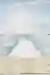 The image presents a minimalist architectural rendering of a pier extending into the sea. The pier, 