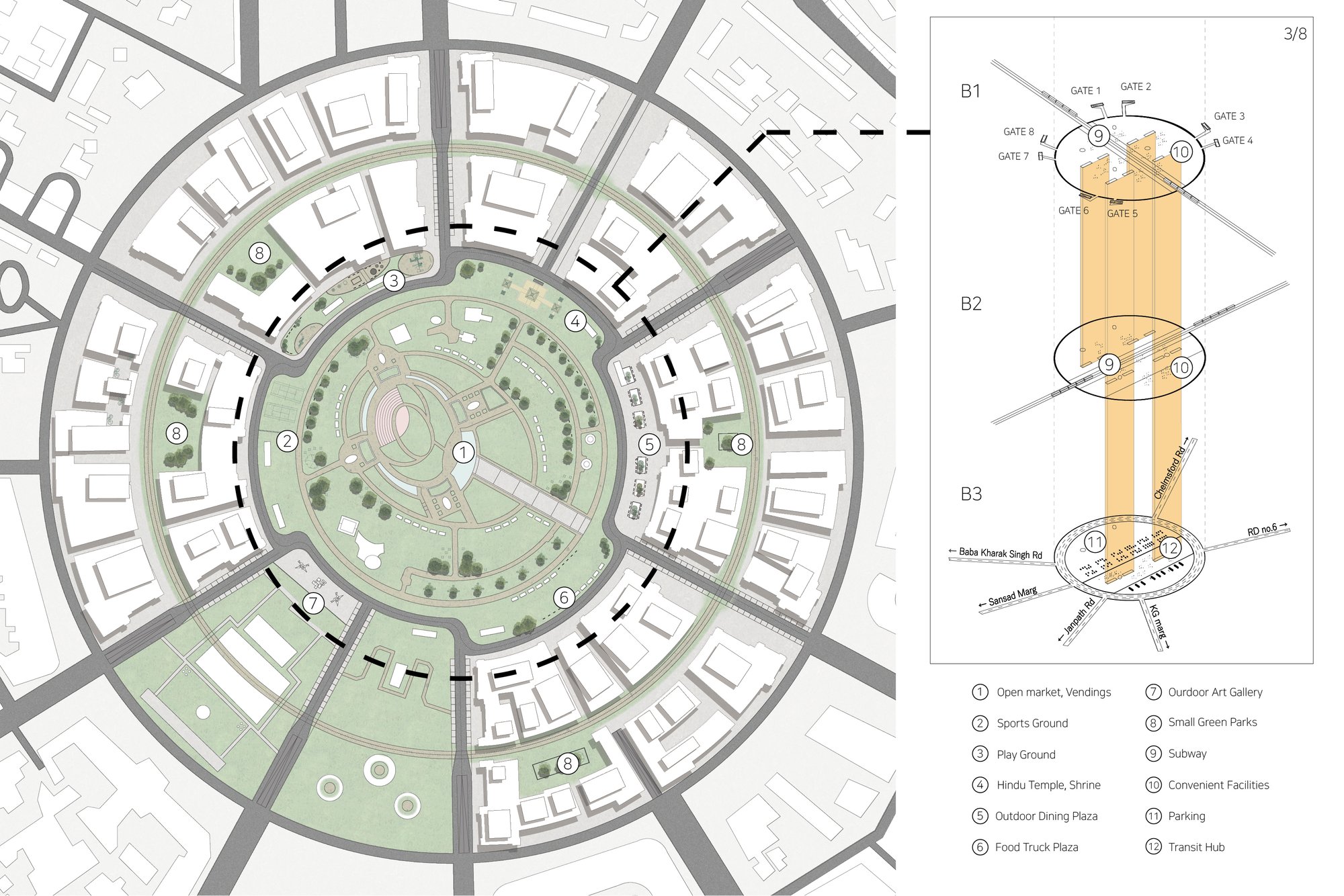 plan ground level /  underground