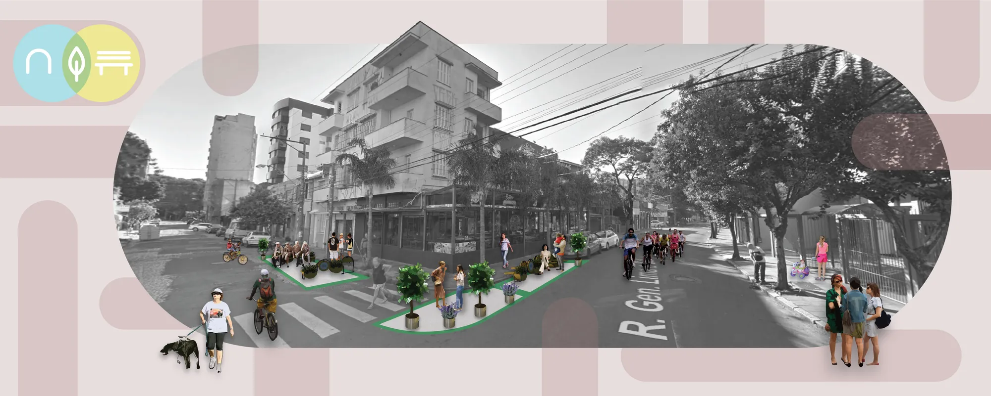 A furniture that aproximates cyclists and pedestrians