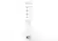 The image is a 3D render of a product design in an exploded view. The design features a white cylind