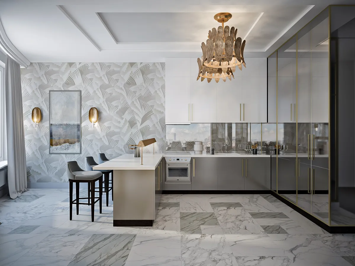 Elegant interior based on the best Art Deco traditions
