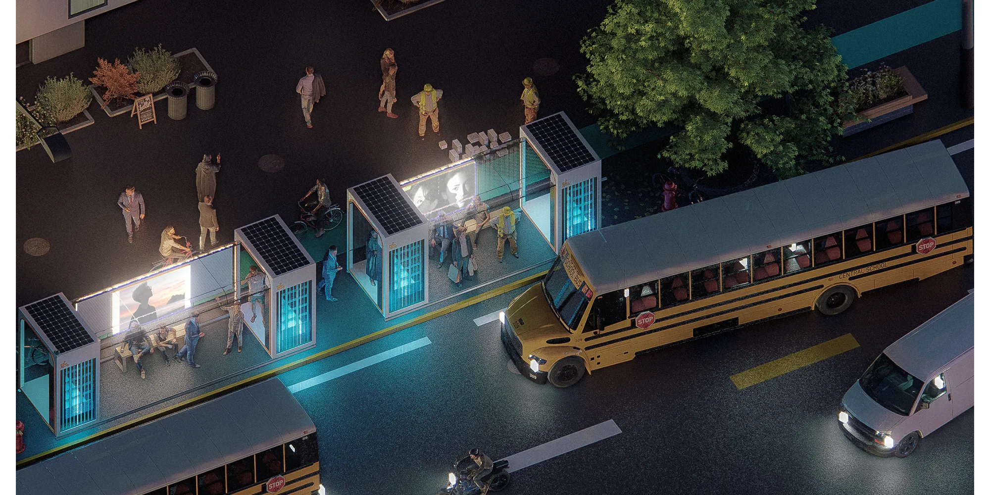 Logistics bus stop
