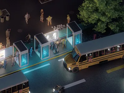 Logistics bus stop