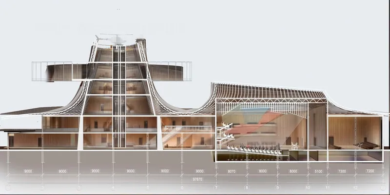 Center of Musical Culture: Architectural cross-section.