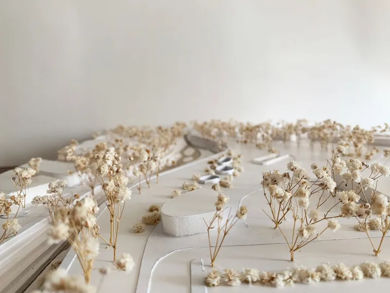 Scale model showcasing La Via dell’Acqua's design and landscaping.