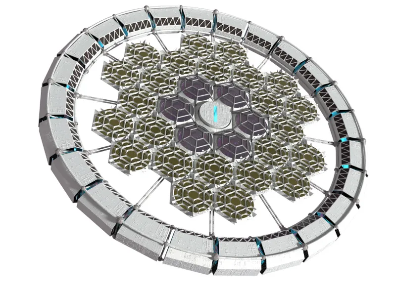 'The diatom-inspired habitat orbiting Earth, combining form and function.'
