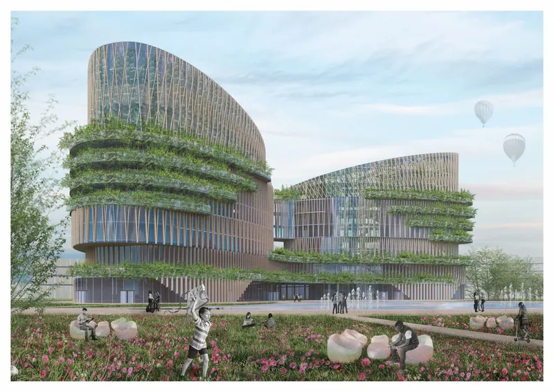 Green innovation in architecture: Technopark blends sustainable design with ecological harmony for a thriving future.
