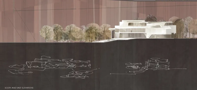 South and east elevations of the Cultural Centre
