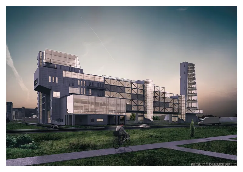 Constructive Scheme: Innovative modular framework showcasing the main building design.