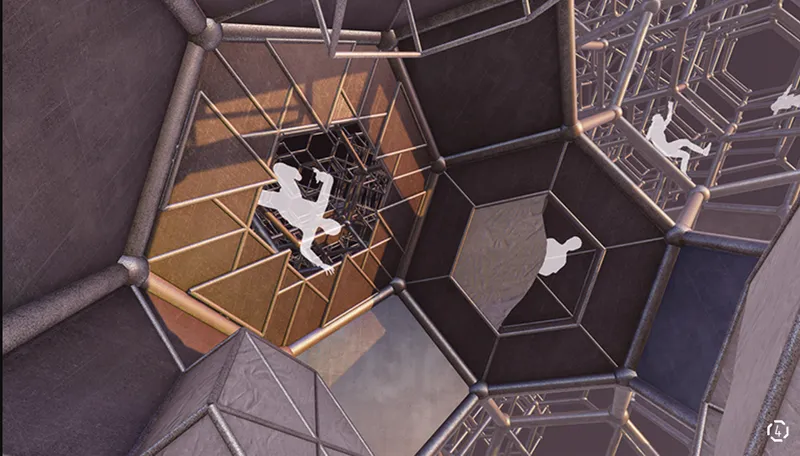 Perspective of the interior living spaces with adaptable designs.