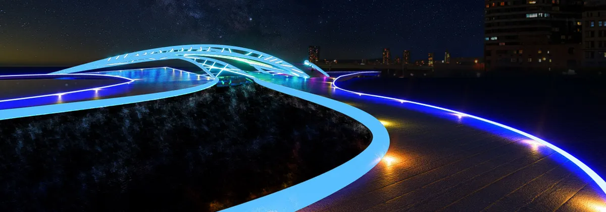 Lightwell District: A Tri-Lobed Bridge That Turns Infrastructure Into Urban Spectacle