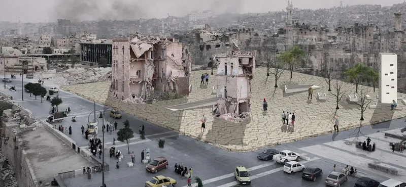 Preserving war remnants while incorporating green regeneration.