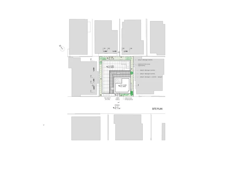 Second floor plan: open plan with stair core, dimensions showing 5.1m main span