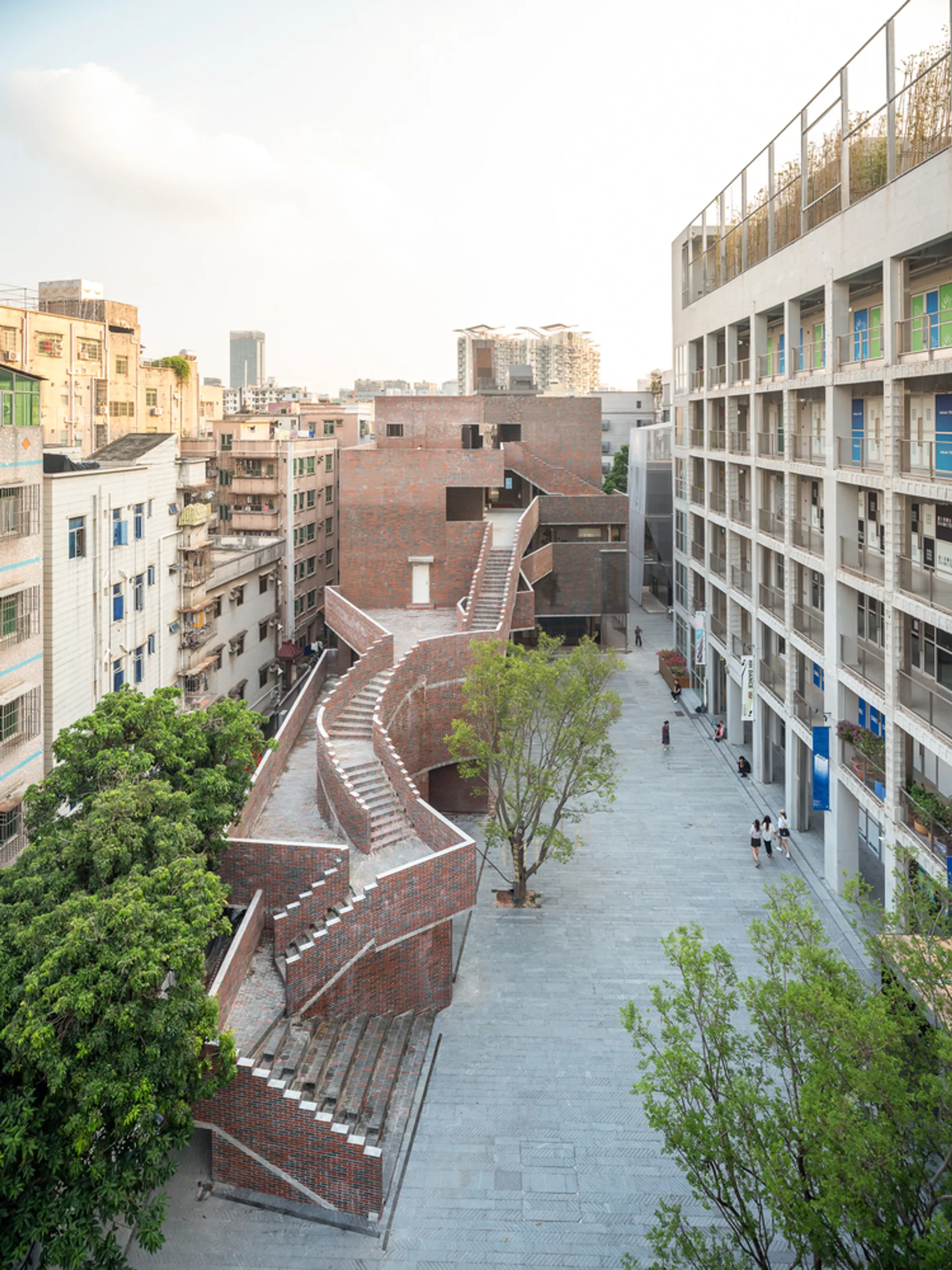 Atelier FCJZ Weaves a Brick Neighborhood Center into the Dense Fabric of Shenzhen's Nantou Old Town