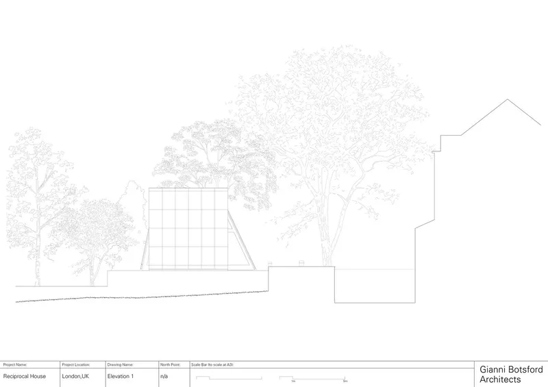 Ground floor plan showing the open layout and relationship to the mews.
