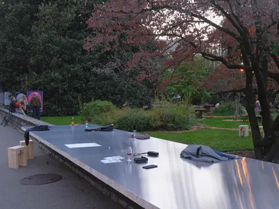 Three Brazilian Studios Turn a Park Wall in Lugano into a Communal Table That Crosses Borders