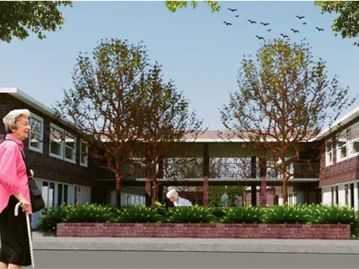 Good Evening Life: Brick Courtyards and Covered Walkways Redefine Elderly Living