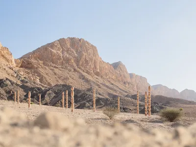 Karim+Elias Plants Twelve Rammed-Earth Totems in a UAE Archaeological Reserve
