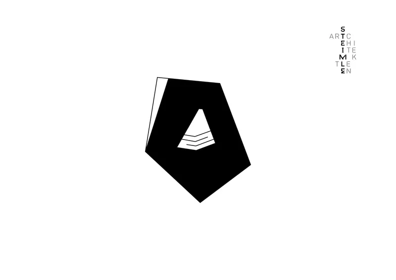 Axonometric diagram of the pentagonal volume with central triangular atrium void cut through