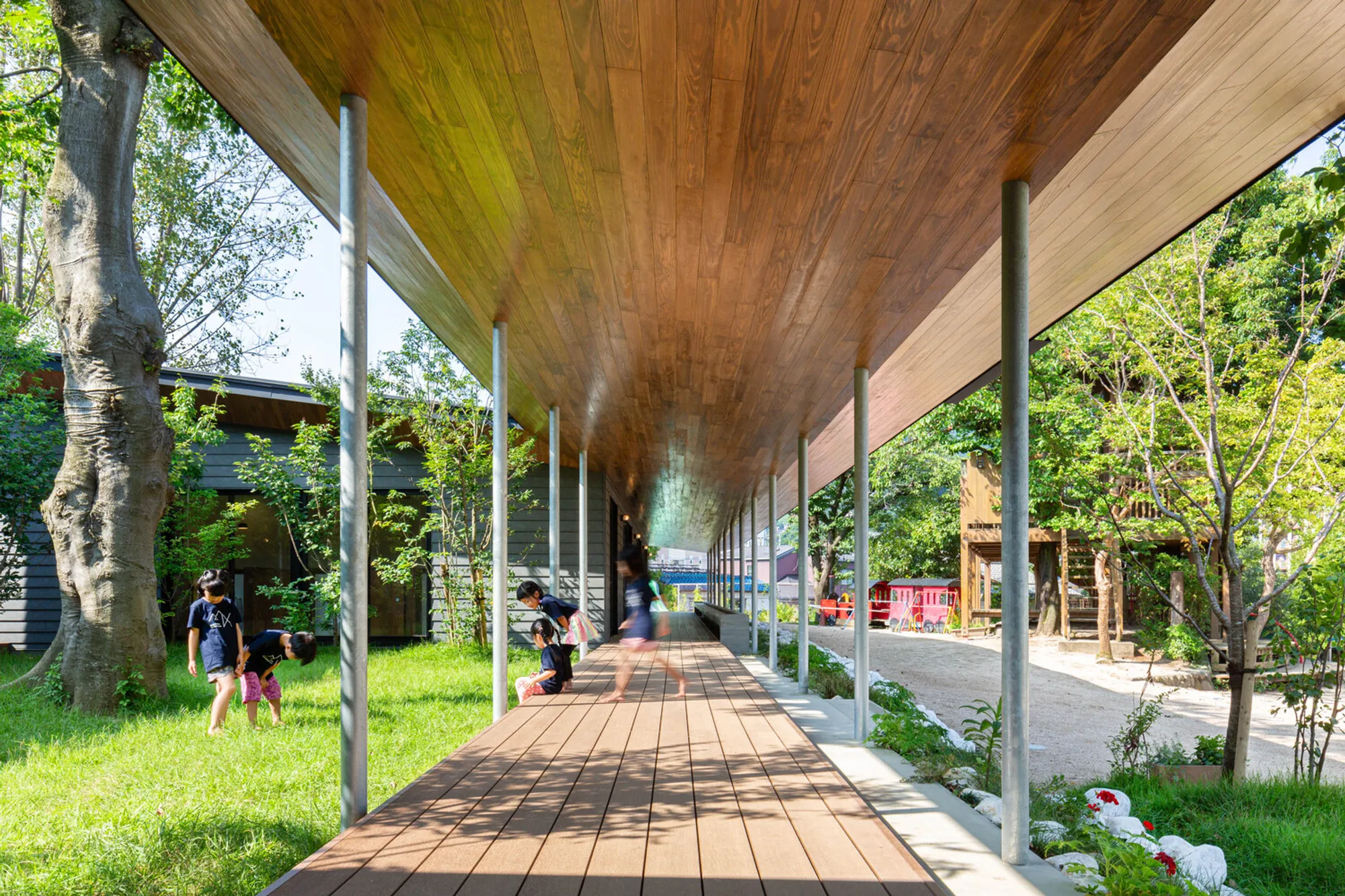 HIBINOSEKKEI and Kids Design Labo Build a Kindergarten Where the Courtyard Is the Curriculum