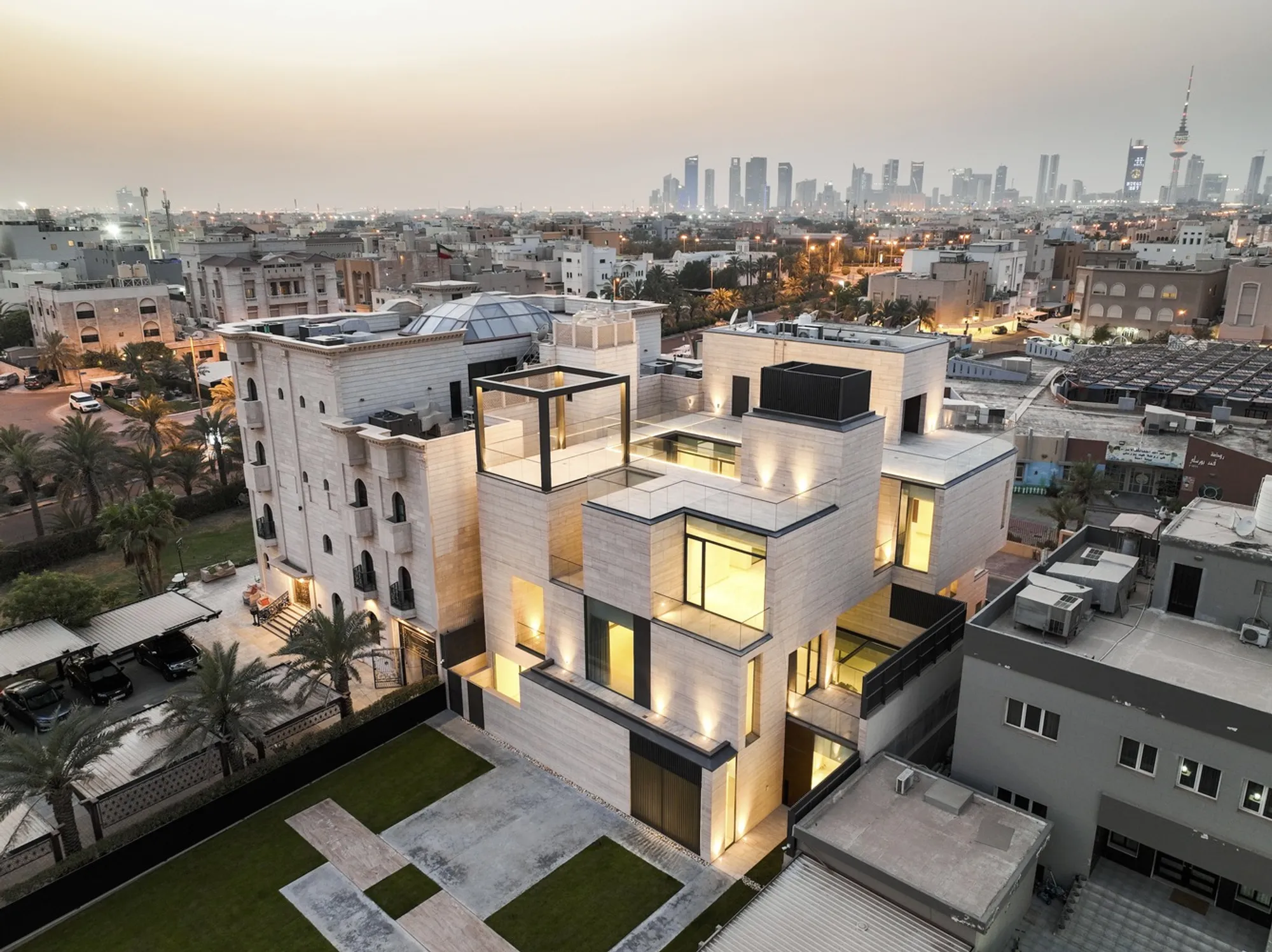 Studio Toggle Carves a Climate-Smart Family Villa from Italian Travertine in Kuwait