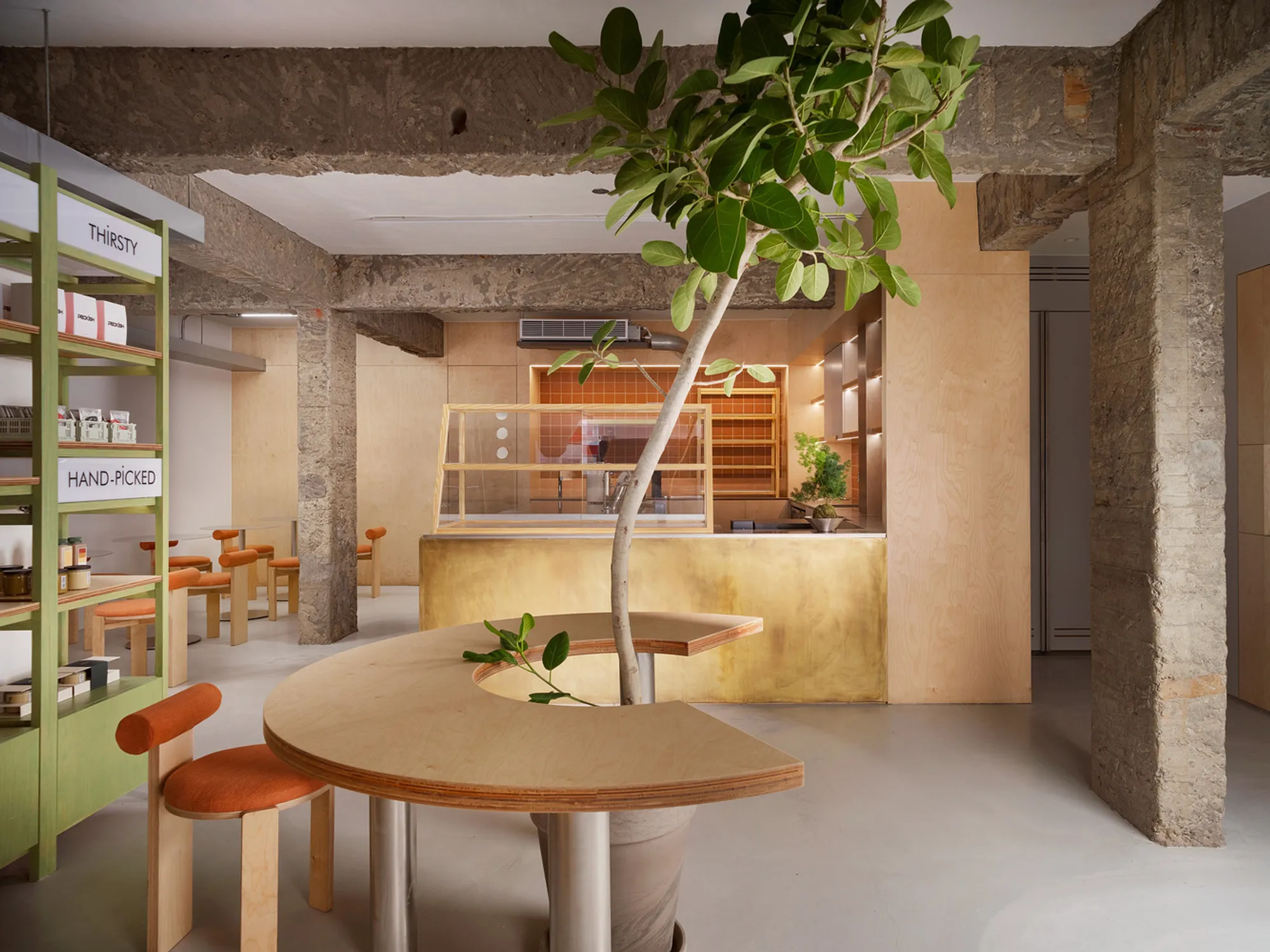 Guudpin Design Wraps a Taipei Bakery Around a Living Tree and the Number Three