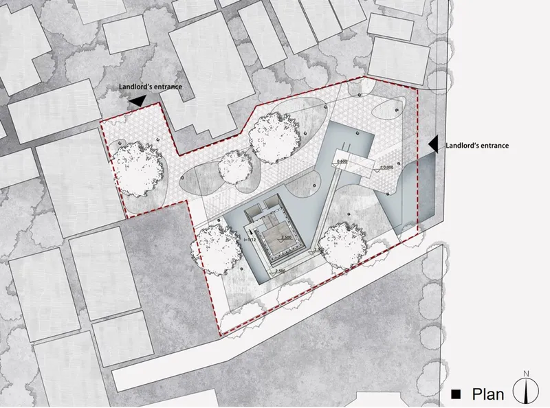 Urban site plan integrating spiritual and communal spaces.