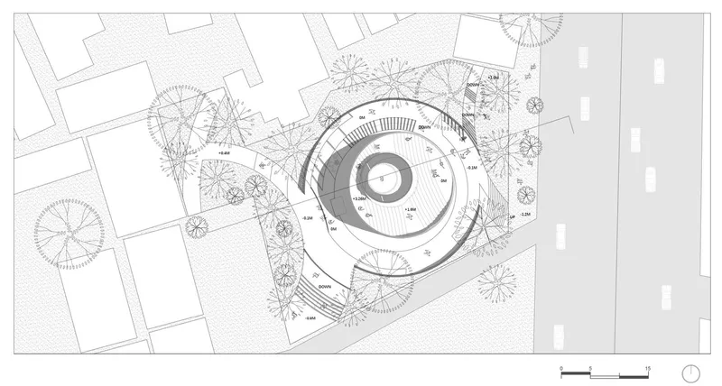 Blueprint of Unity Circle: Architectural harmony in design.