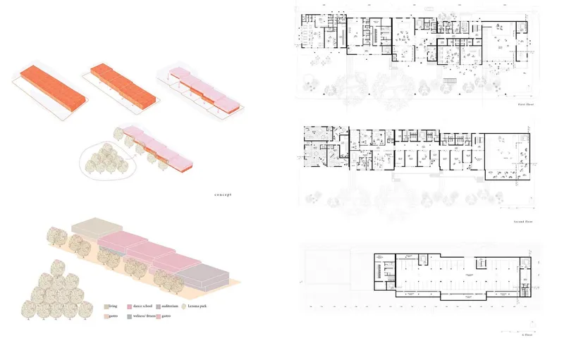 Architectural blueprints unveil functional elegance in design.
