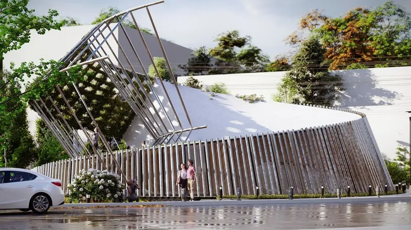 Helix Fusion: unique restaurant design with vertical garden.