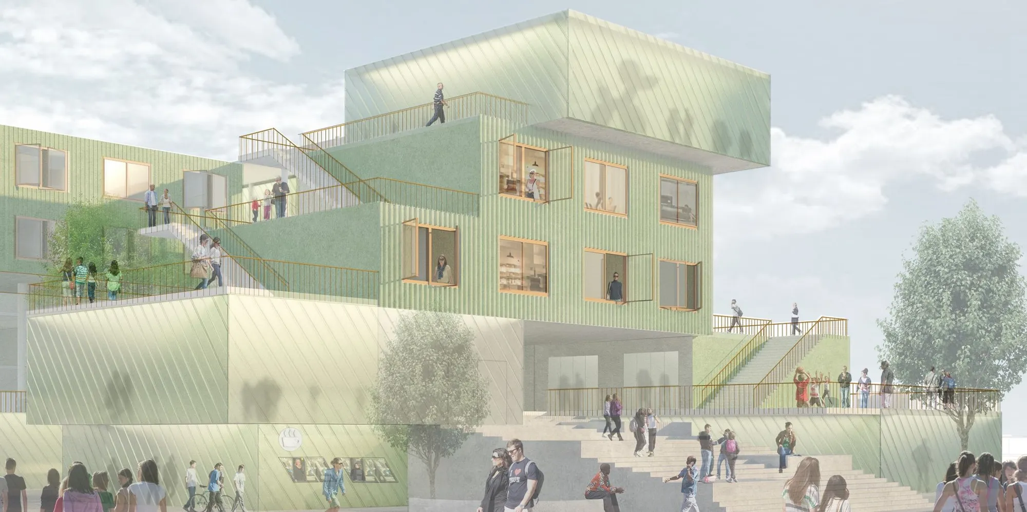 Architecture Community Center Design: Integration through COLLISION by Ramses Allende