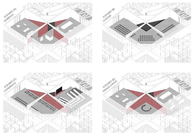 Flexible space adapts to various event scenarios.