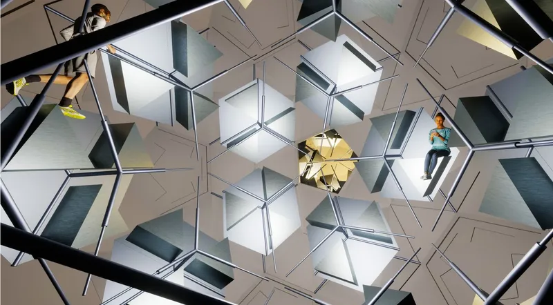 Innovative interior of the FLOCK lunar habitat module.