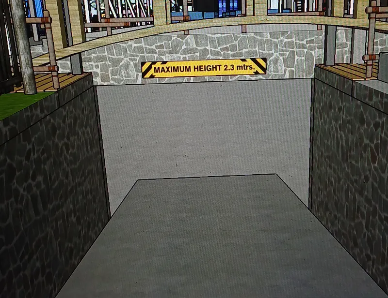 Maximum height for car to enter the Basement Area
