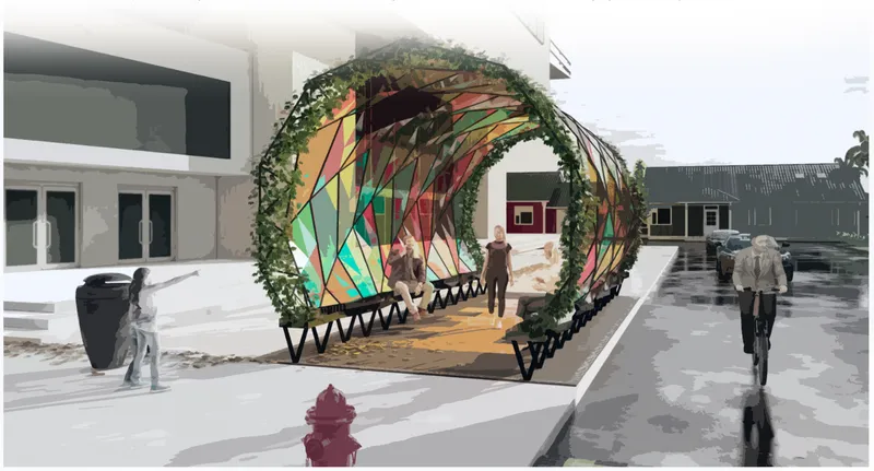Vibrant tunnel invites urban interaction and engagement.