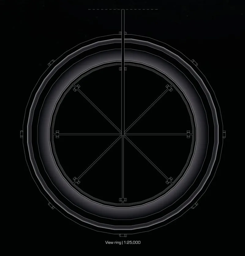 Top view of the MOONWARTS ring structure.