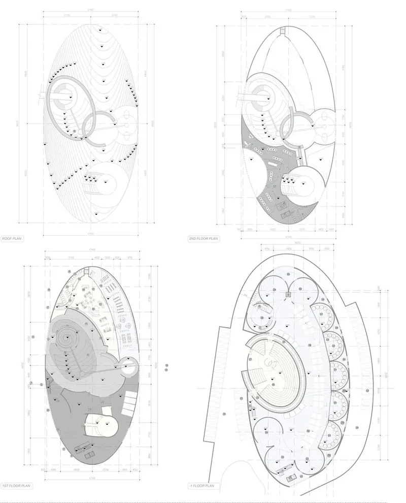 Detailed architectural floor plans of the innovative winery.