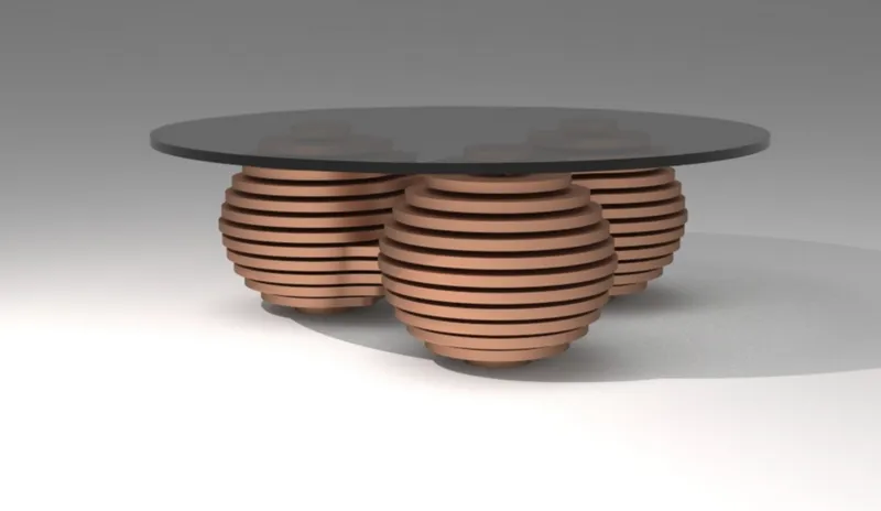 Table Orbs by Michael Sterling – A symmetrical, fabrication-ready furniture piece showcasing structural elegance. View project