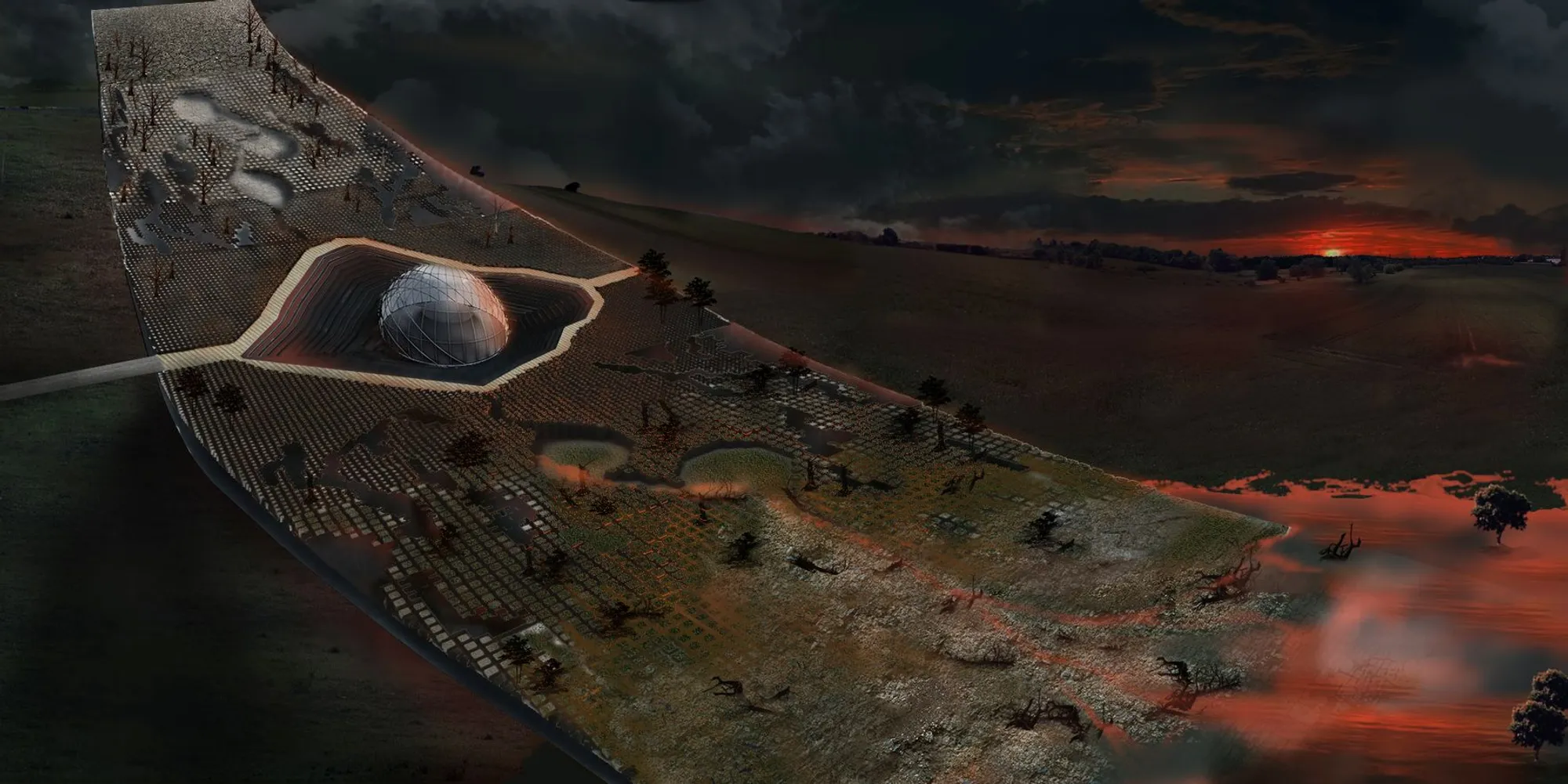 Climate Seesaw: Architecture as a Tipping Point Between Equilibrium and Collapse