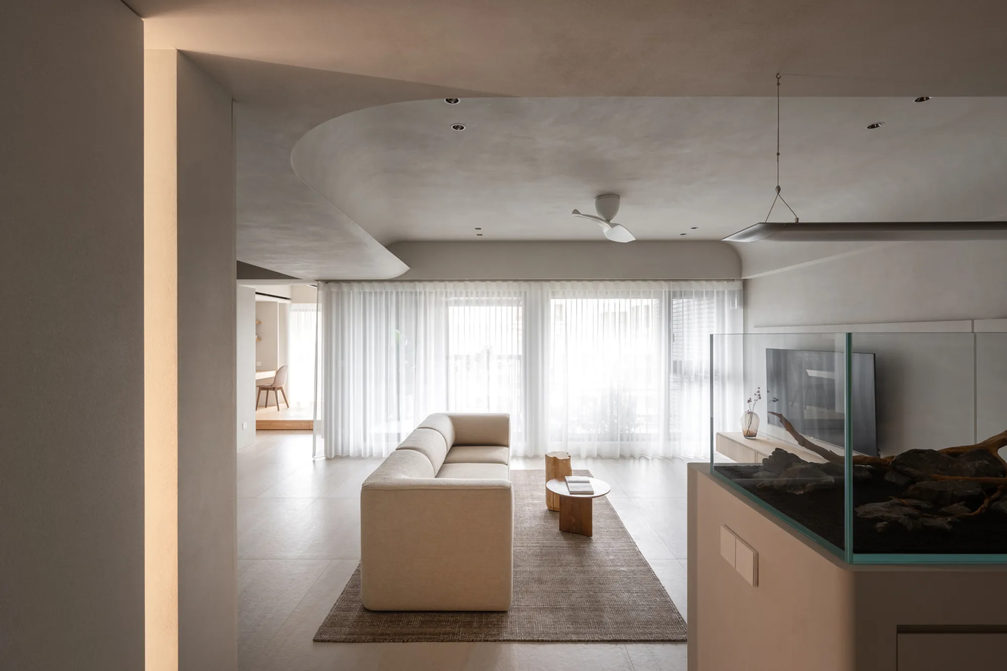 Curved Interior Design in the Slow Rhythm Apartment by KC Design Studio
