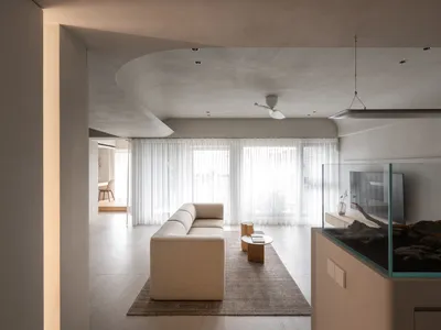 Curved Interior Design in the Slow Rhythm Apartment by KC Design Studio