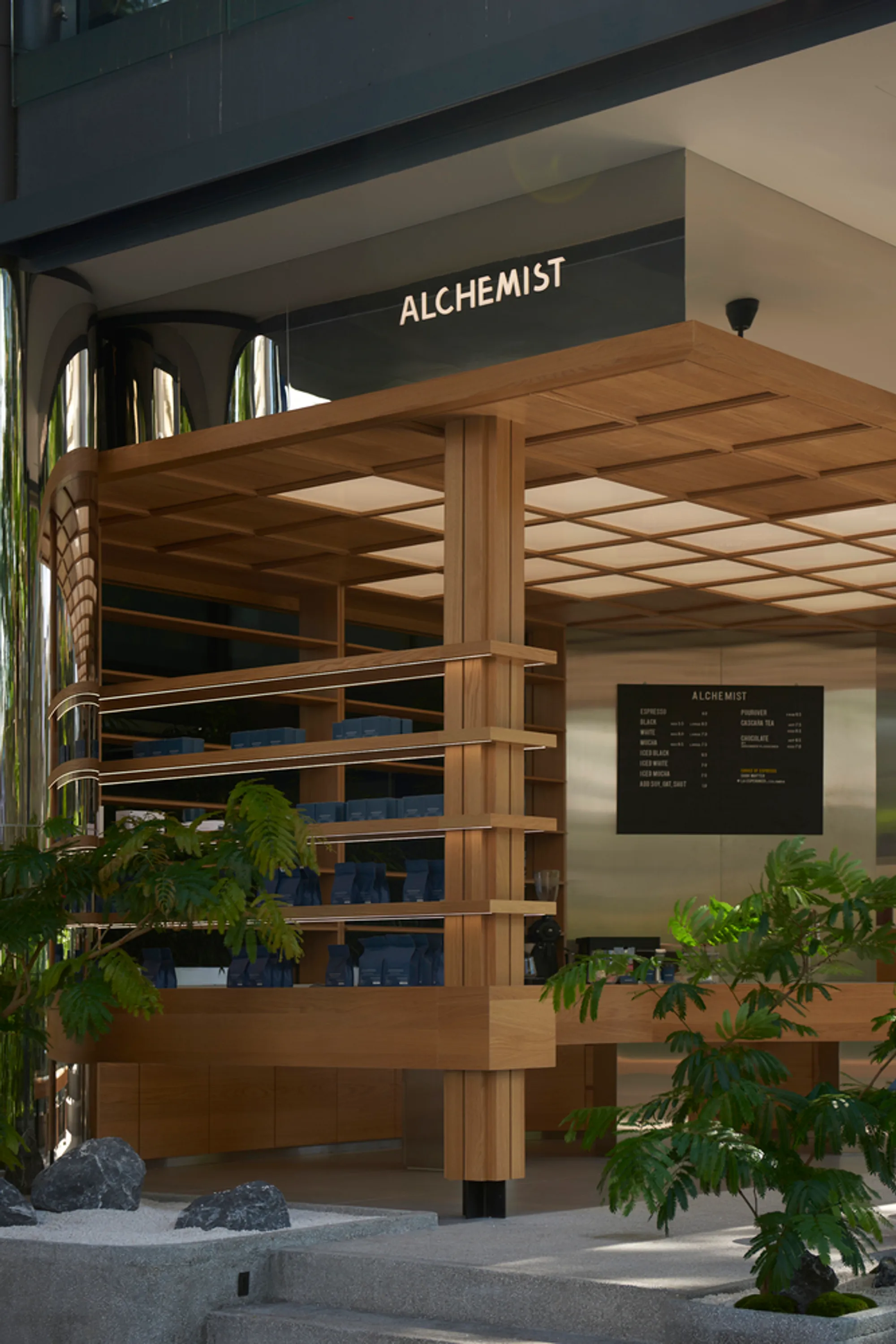 Alchemist Coffee at Orchard Road by Wynk Collaborative: A Tranquil Timber Pavilion Amid Singapore’s Bustling Retail Hub
