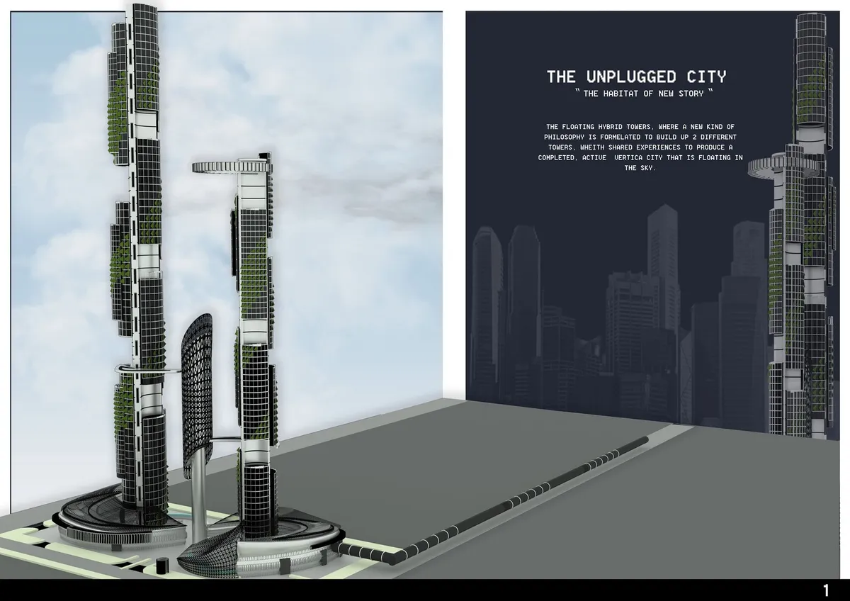 The Unplugged City: Twin Towers That Float Above Urban Limits