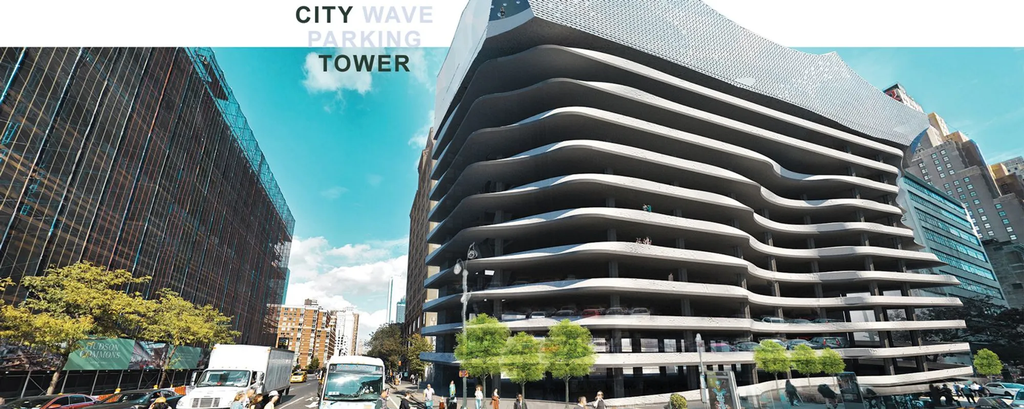 City Wave: A Parking Tower Crowned by a Deep-Diving Pool in New York