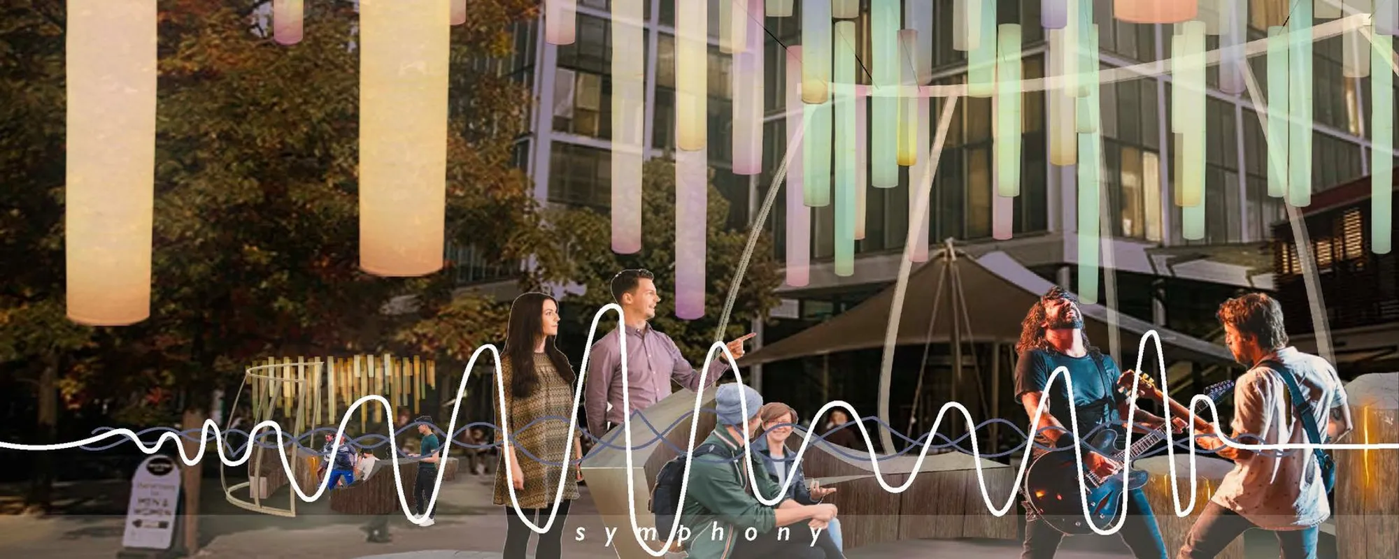 Symphony: Sound-Reactive Light Canopy Transforms a London Plaza into a Listening Stage