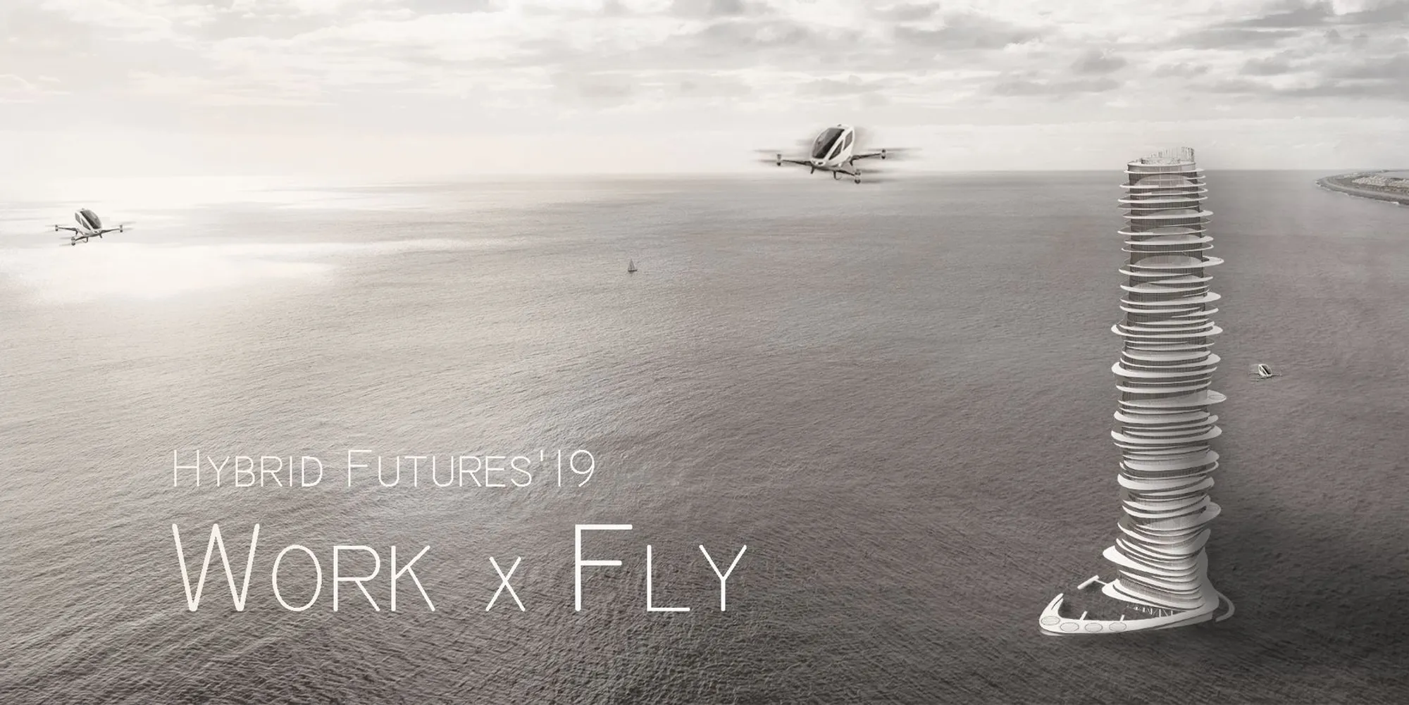 Work x Fly: A Skyscraper Designed Around Aerial Commutes and VTOL Drone Landings