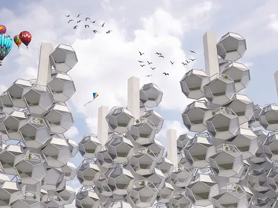 Plugin Housing: Dodecahedron Modules Tackle Hong Kong's Density Crisis