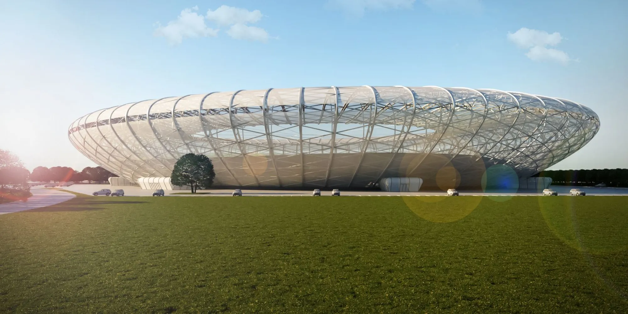 Moment Stadium: A Relocatable Arena Built to Travel the World