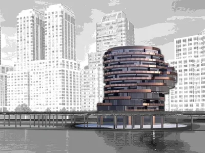 The Aqueous: A Pixelated Tower That Flows Like the Hudson River